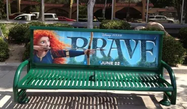 03. Example bench advertisement for Pixar and Brave